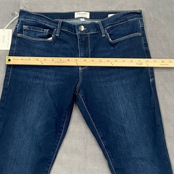 Frame Le Skinny De Jeanne Ripped Crop Skinny Jeans, Size 32  Blue New With Tags - Picture 5 of 14